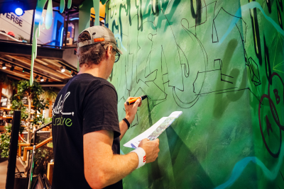 Hand painted mural for Specialist Sports office in Southampton