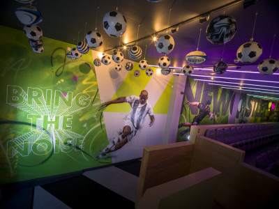 Sports bar wall with 
