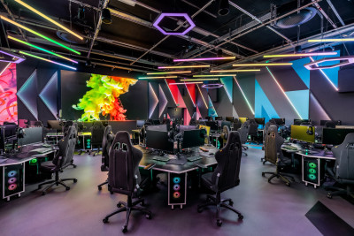 A full view of the new E-Sports Arena at St Mary's University in Twickenham