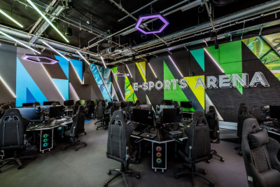 The amazing work by Soulful Creative at the new E-Sports Arena at St Mary's University in Twickenham